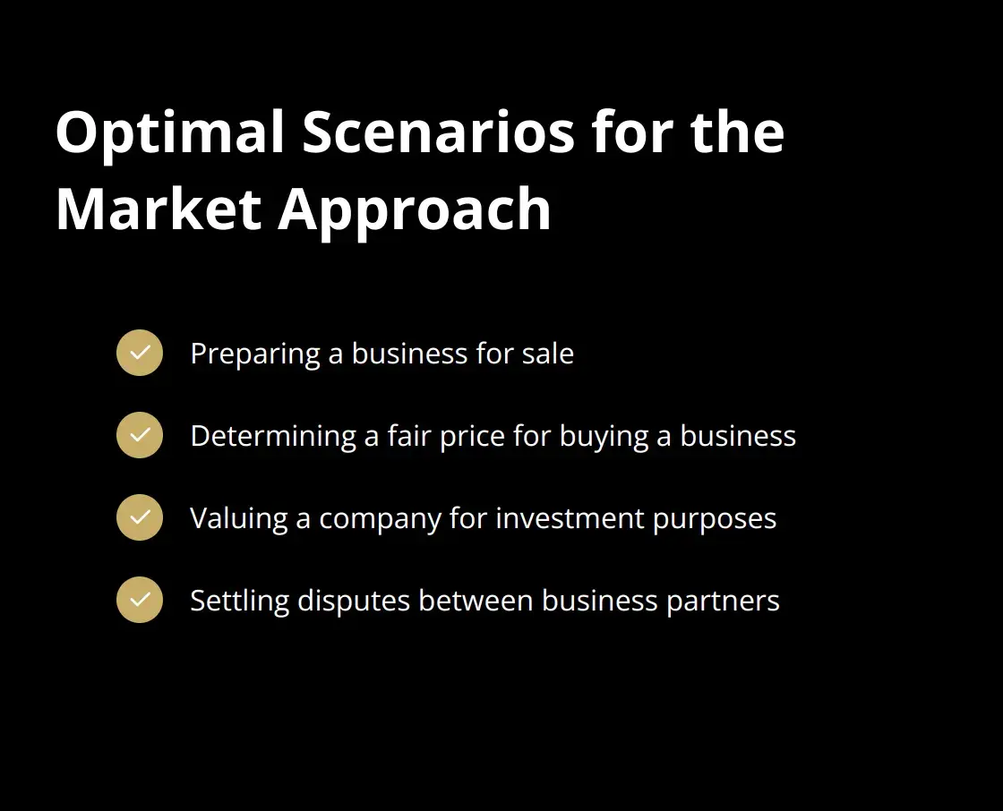 Checklist of four optimal scenarios for using the market approach in business valuation - business valuation market approach