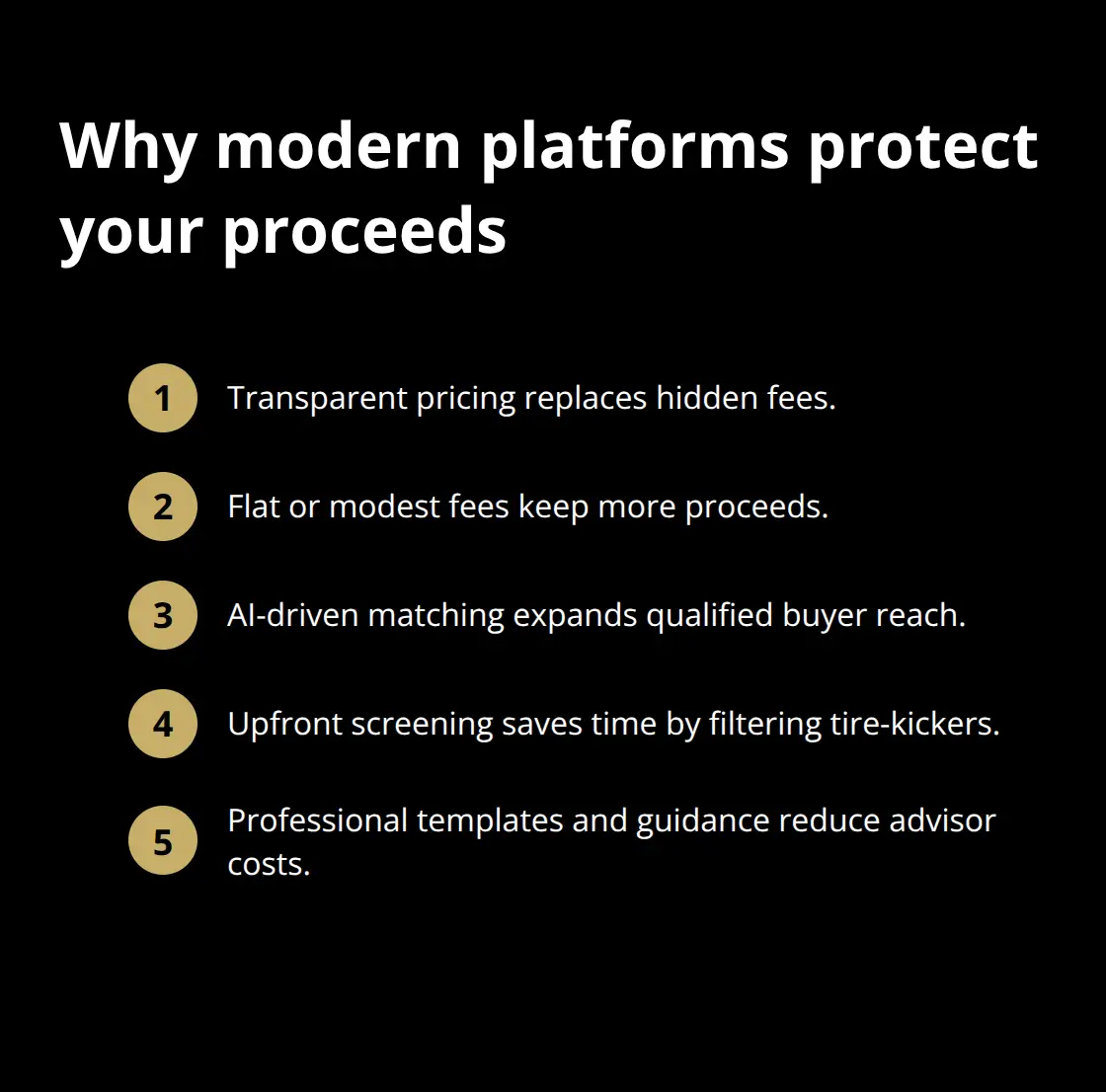 Compact list of advantages modern platforms offer over traditional brokers - sale disasters