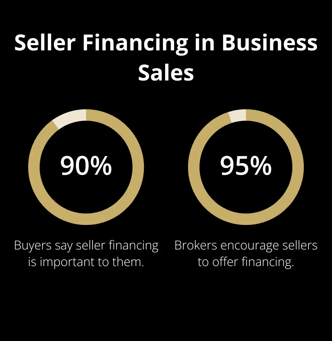 Chart showing 90% of buyers value seller financing and 95% of brokers encourage it - Why Business Brokers Fail